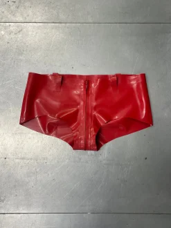 Agnes Latex Shorts Red