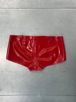 Agnes Latex Shorts Red