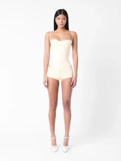 Agnes Latex Shorts White